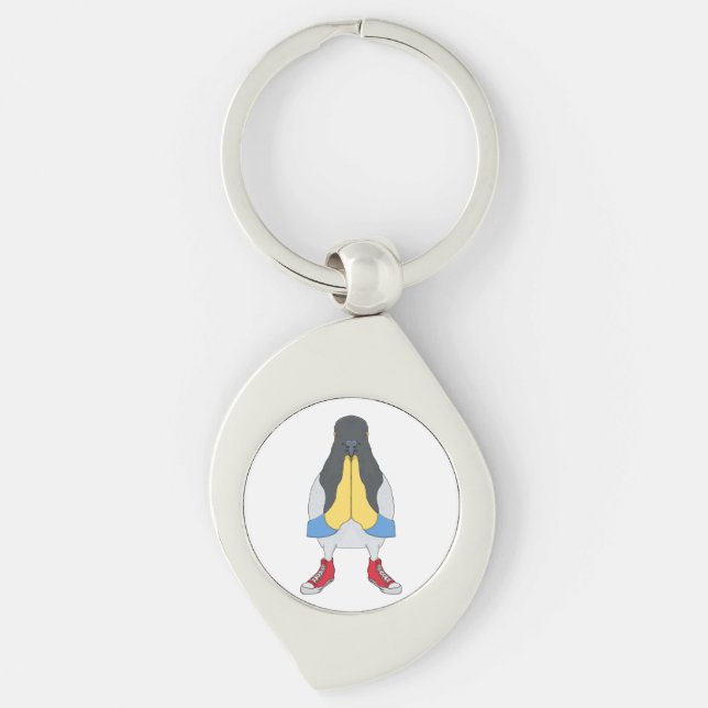 Pigeon with Shoes Keychain (Front)