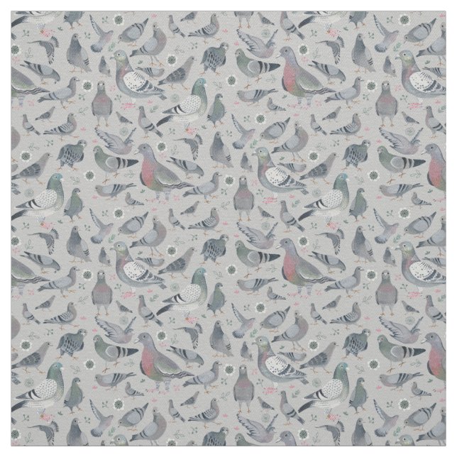 Pigeons Animal Birds Novelty | Fabric Curtain (Swatch)