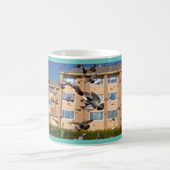 Pigeons Coming in for a Landing Coffee Mug (Center)