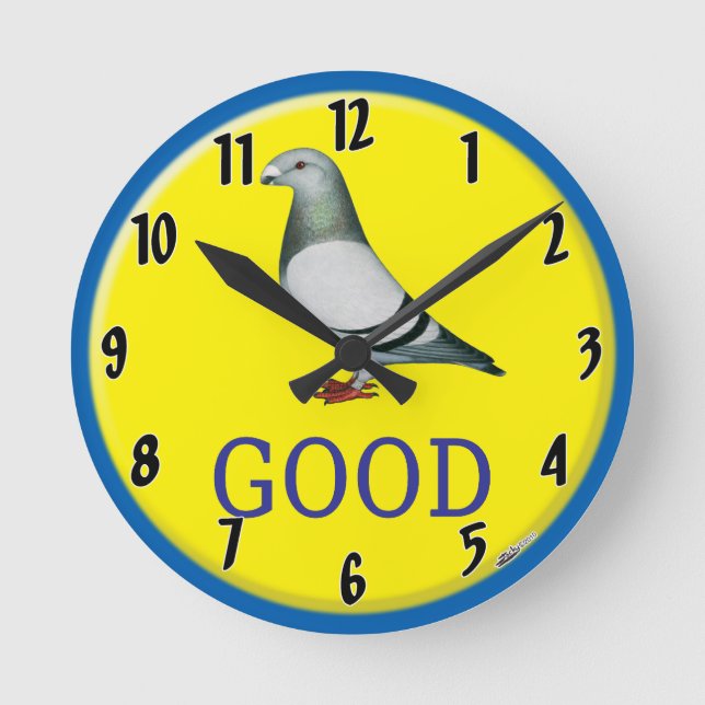 Pigeons-GOOD! Round Clock (Front)