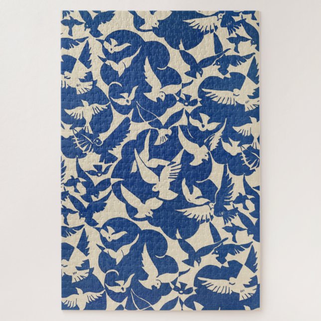 Pigeons in white and blue Rijksmuseum Amsterdam Jigsaw Puzzle (Vertical)