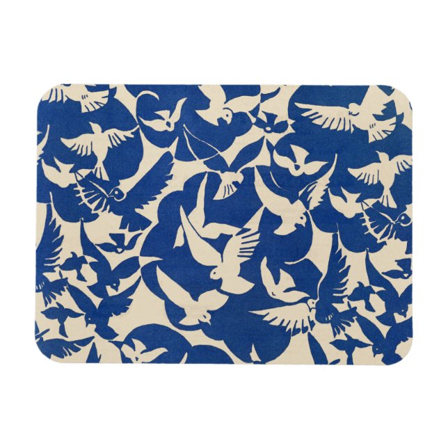 Pigeons in white and blue Rijksmuseum Amsterdam Magnet (Horizontal)