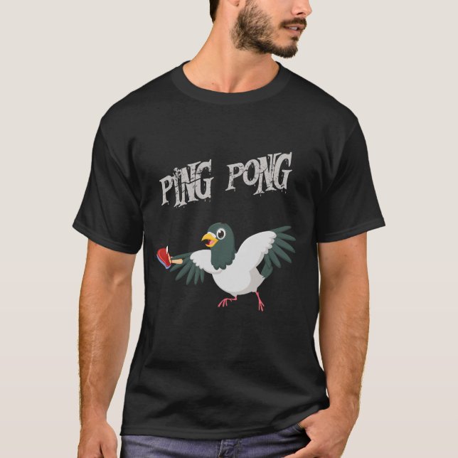Pigeons Lover Playing Ping Pong Athletics T-Shirt (Front)