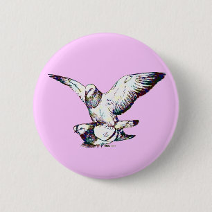 Pigeons Mating 2 Inch Round Button