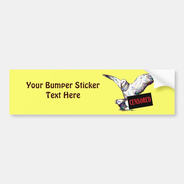 Pigeons Mating:  Censored! Bumper Sticker (Front)