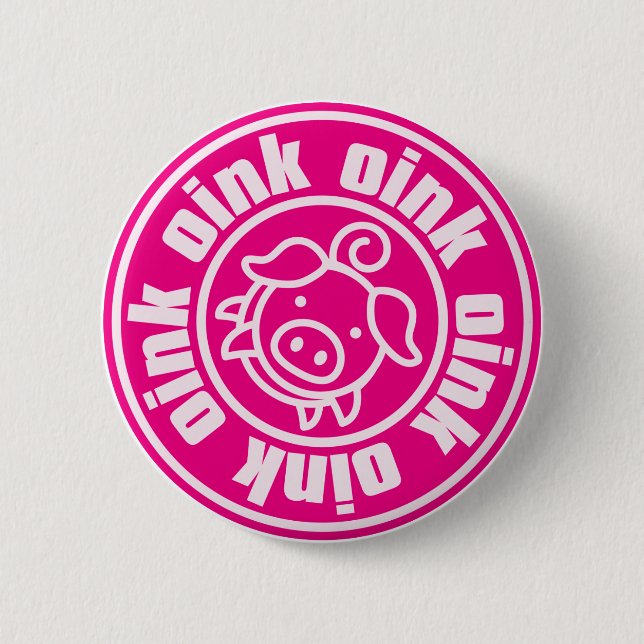 Piggy 2 Inch Round Button (Front)