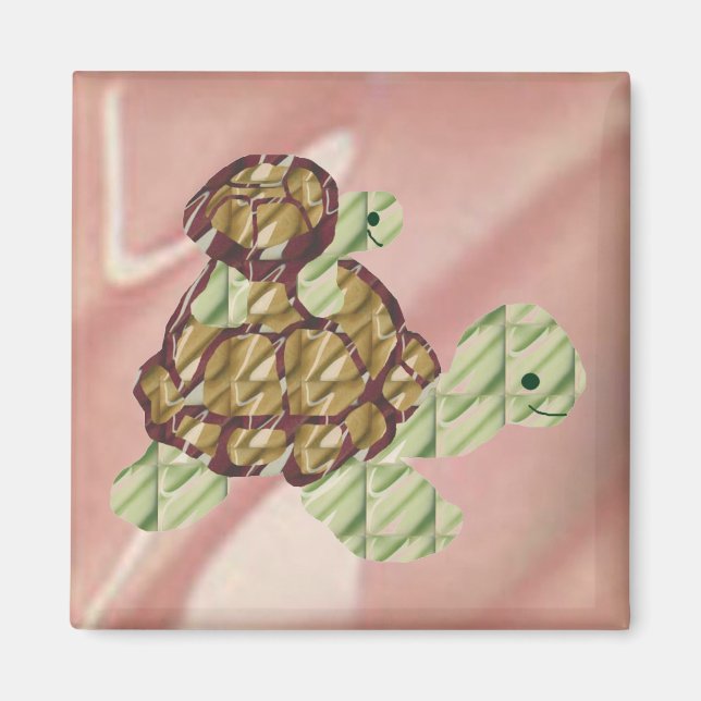 Piggy backing turtles magnet (Front)