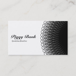 Piggy Bank - Black and White Business Card