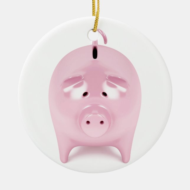 Piggy bank ceramic ornament (Front)