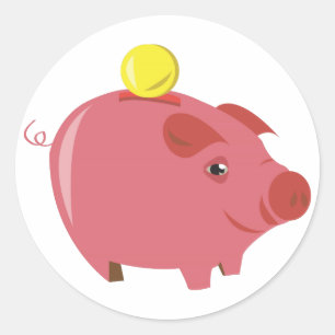 Piggy Bank Classic Round Sticker