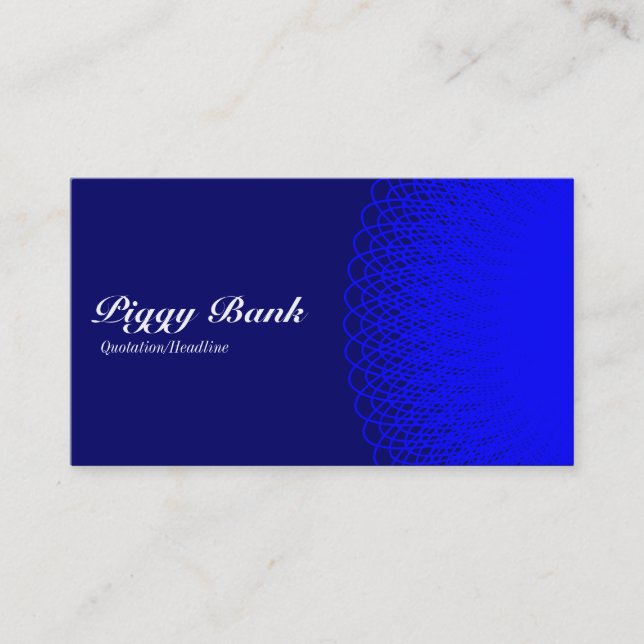Piggy Bank - Shades of Blue Business Card (Front)