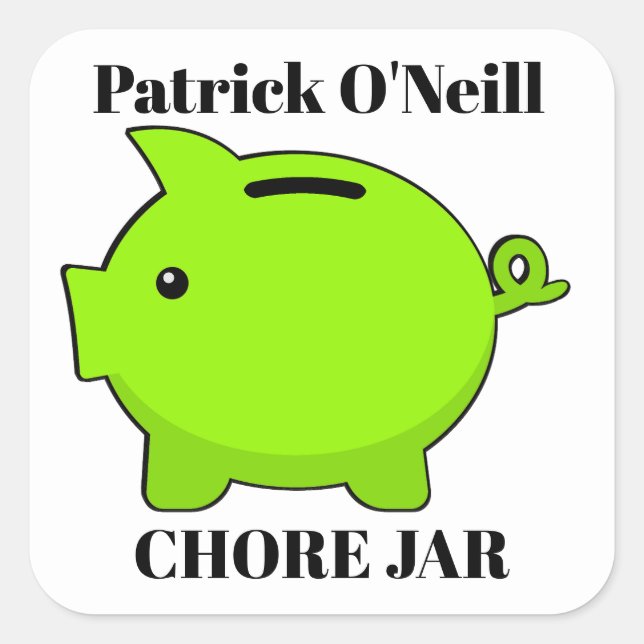 Piggy Bank Square Sticker (Front)