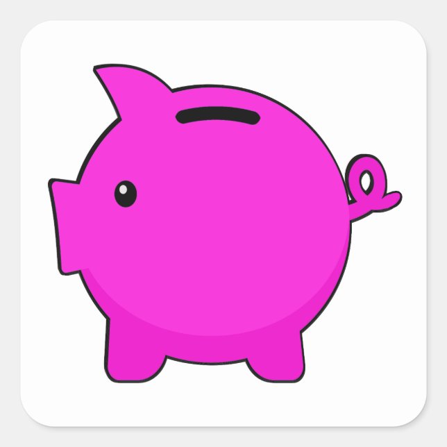 Piggy Bank Square Sticker (Front)