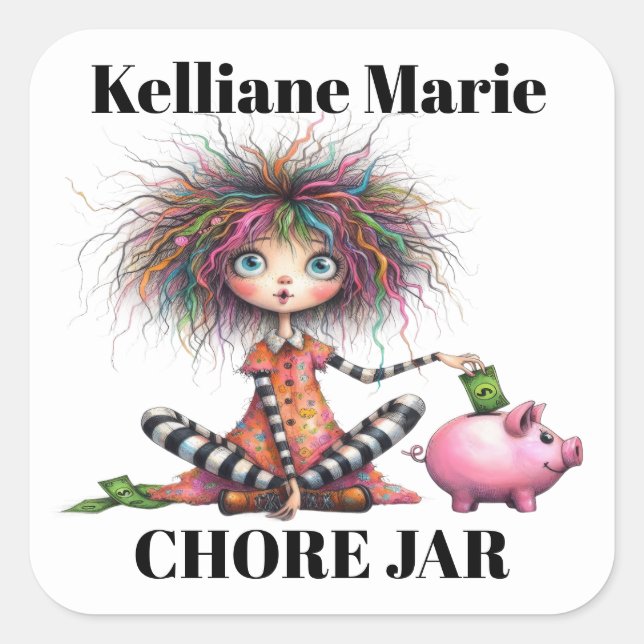 Piggy Bank Square Sticker (Front)