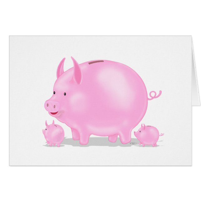 Piggy Bank With Piglets (Front Horizontal)