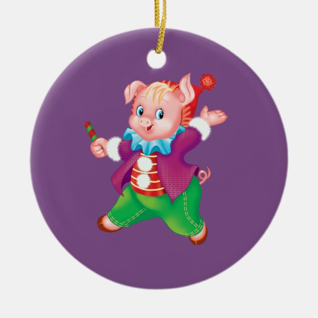 piggy ceramic ornament (Front)
