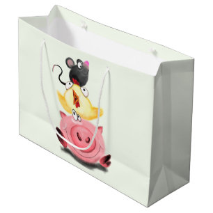 Piggy Chicken and Mouse Friends Gift Bag
