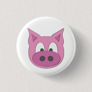 Piggy Face 1 Inch Round Button