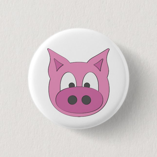Piggy Face 1 Inch Round Button (Front)