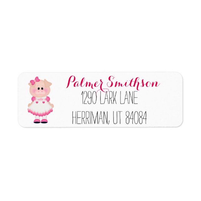 Piggy in Plaid labels (Front)