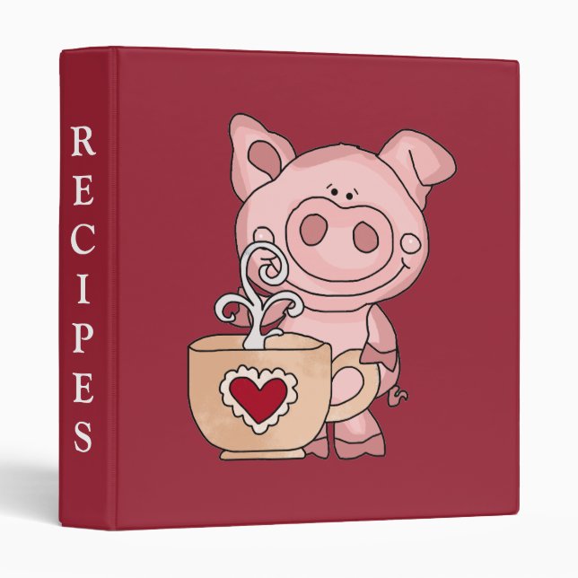 Piggy Kitchen Recipes Binder (Front/Spine)