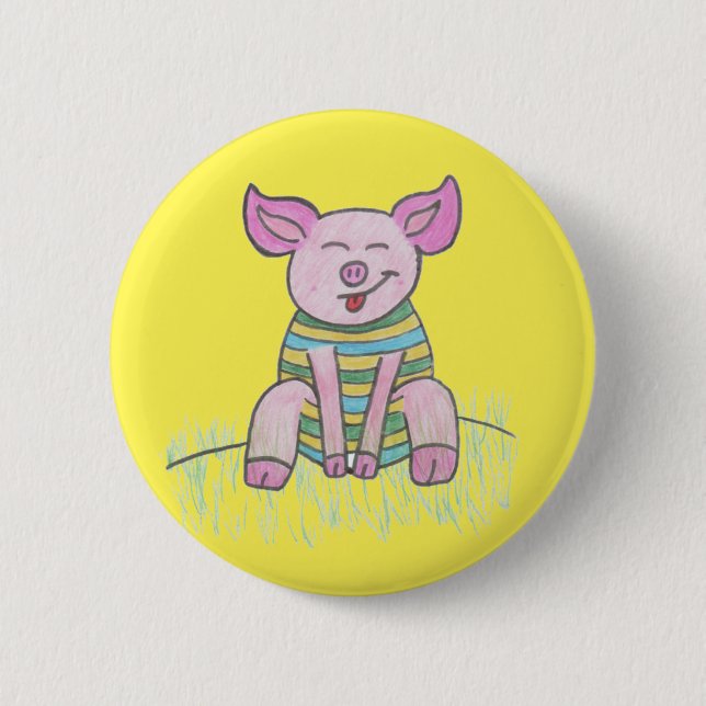 Piggy (Lil Piglet) Pin/ 2 Inch Round Button (Front)