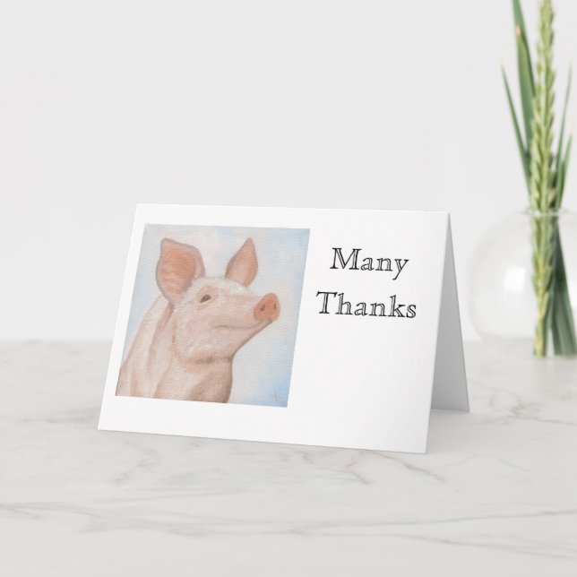 Piggy Merci Carte pour notes (Devant)