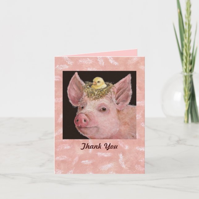 Piggy merci carte pour notes (Devant)