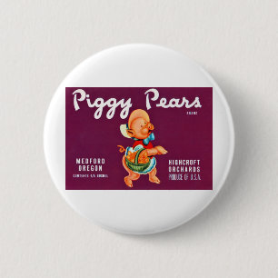 Piggy Pears 2 Inch Round Button