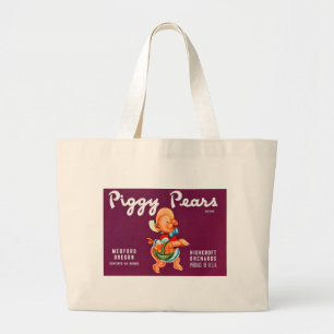 Piggy Pears Large Tote Bag