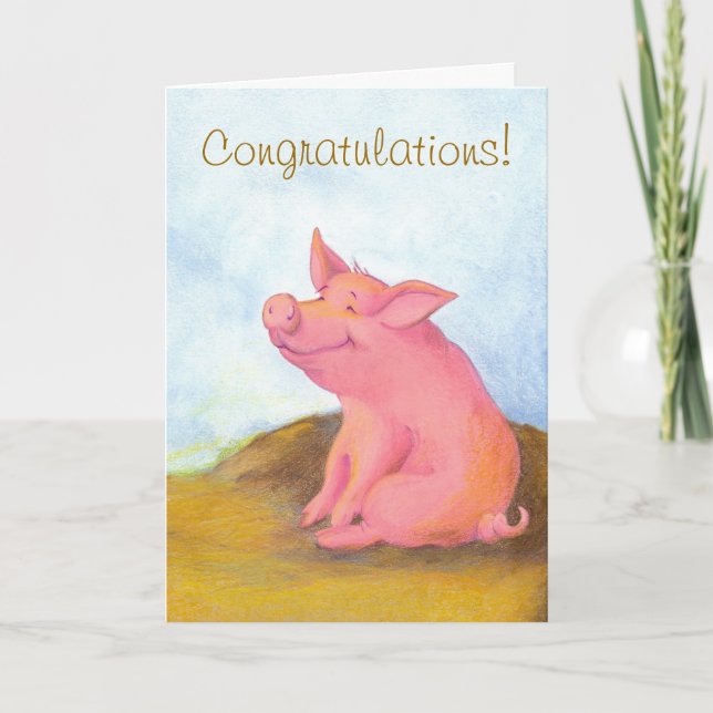 Piggy Pinkles / Félicitations Carte de voeux (Devant)