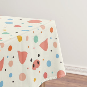 Piggy & polka dots tablecloth
