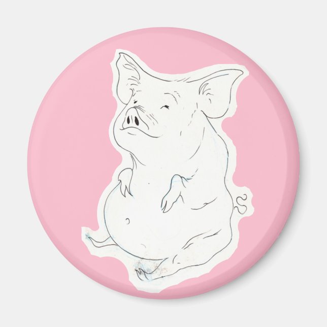Piggy Porker Fat Pig Magnet (Front)