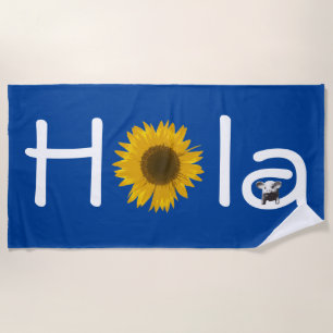 Piggy Sunflower Beach Towel