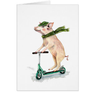 Piggy sur scooter