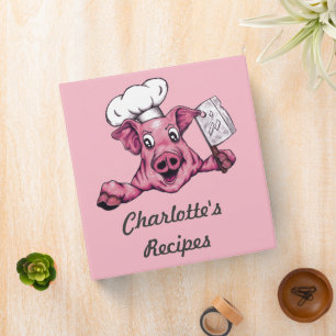 Piggy The Hamicidal Maniac Cartoon Pig Chef Art Binder