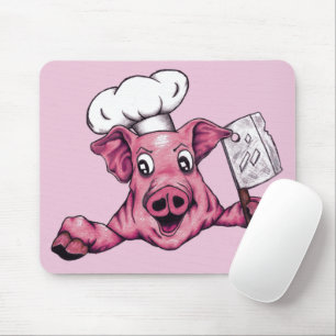 Piggy The Hamicidal Maniac Cartoon Pig Chef Art Mouse Pad