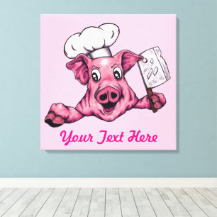 Piggy The Hamicidal Maniac Chef Cook Funny Art Canvas Print