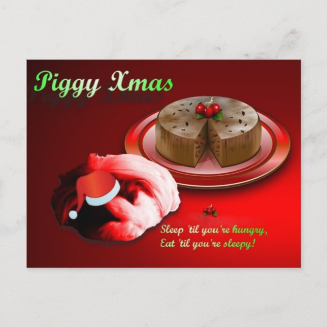 Piggy Xmas Postcard (Front)