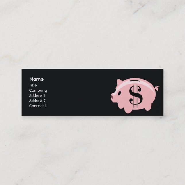 Piggybank - Skinny Mini Business Card (Front)