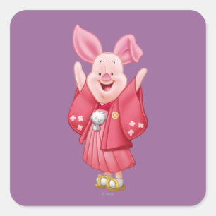 Piglet 10 square sticker