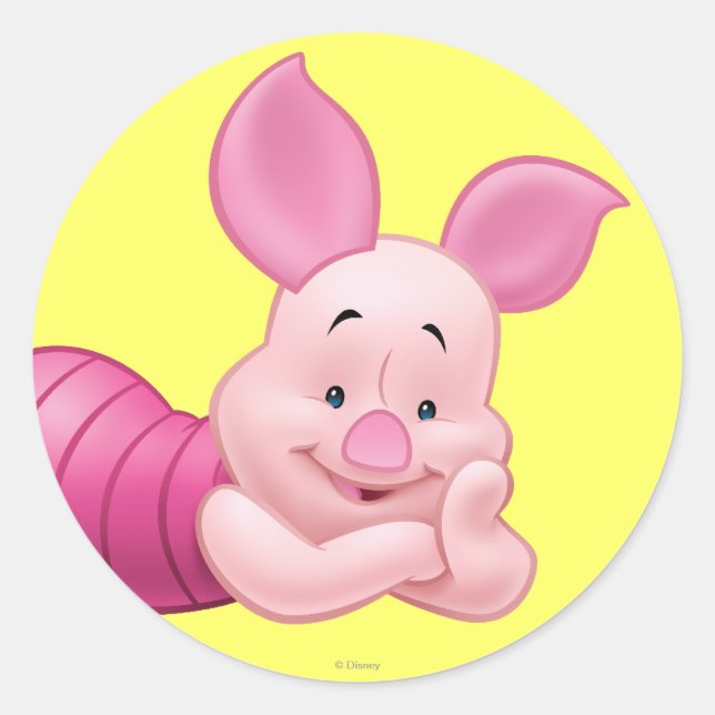 Piglet 1 classic round sticker (Front)