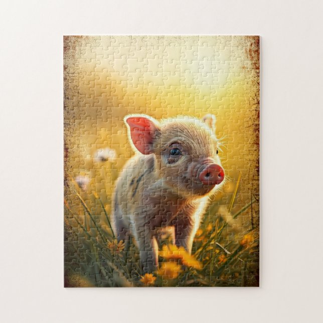 Piglet at sunset jigsaw puzzle (Vertical)
