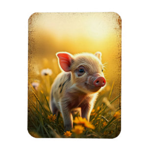 Piglet at sunset magnet
