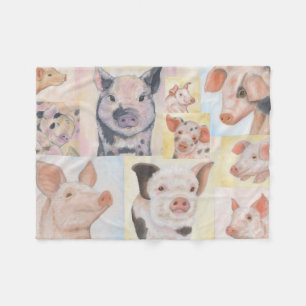 Piglet Collage fleece Blanket
