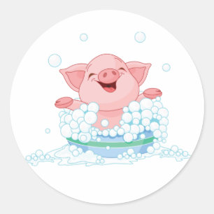 Piglet Emportant Un Stickers Bain
