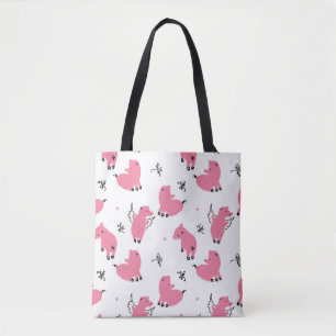 Piglet Fantasy: Whimsical Seamless Design. Tote Bag