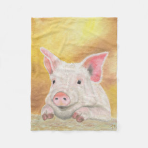 Piglet fleece blanket