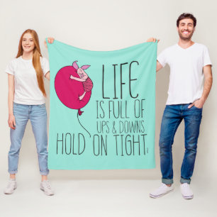 Piglet   Life is Full of Ups & Downs Fleece Blanket