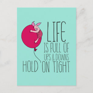 Piglet Life is Full of Ups & Downs Postcard